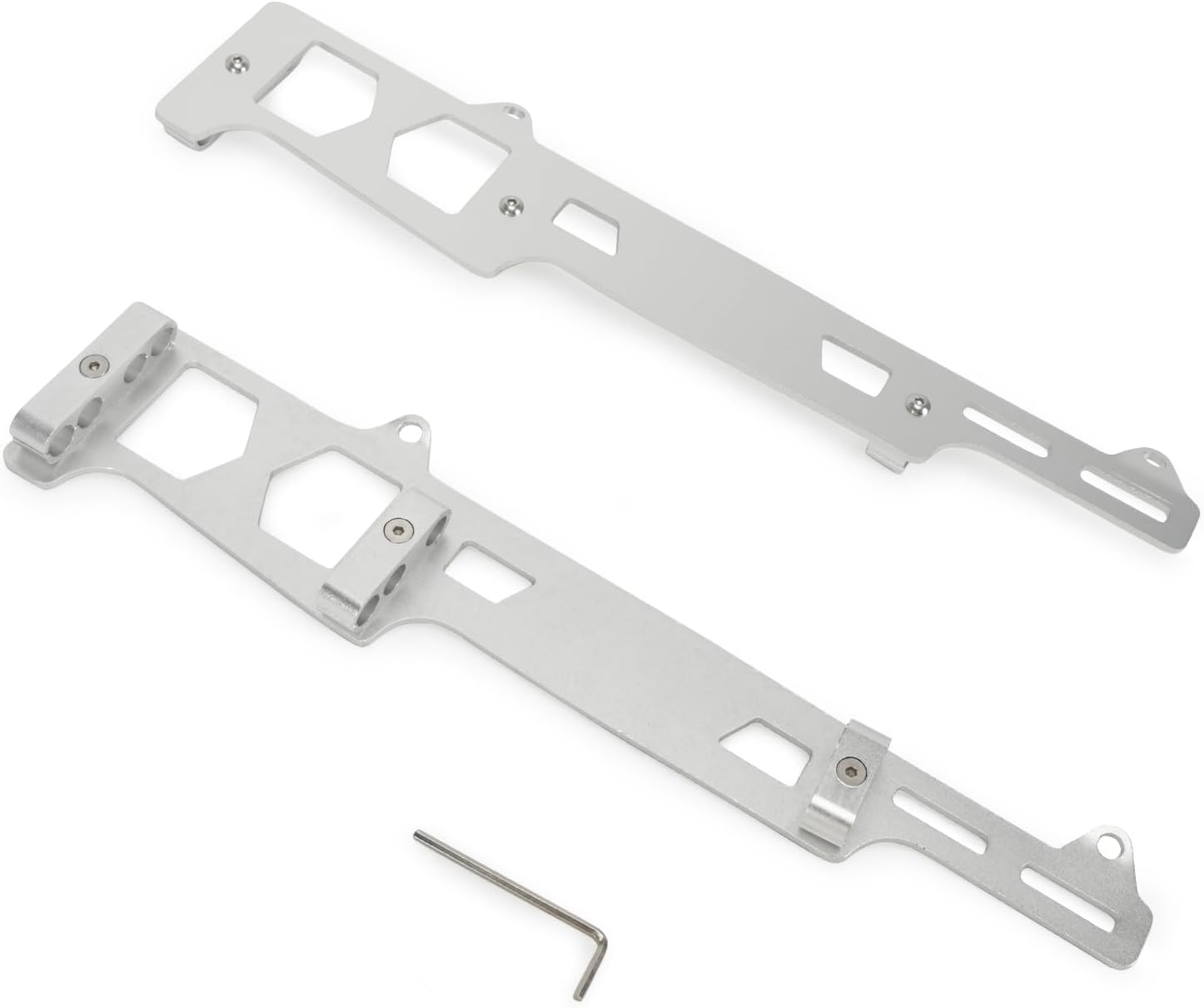 Linear Spark Plug Wire Looms Holders Brackets 4 Wire Compatible with Chevy Small Block SBC Engine (silver)